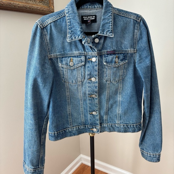 Vintage 90s Polo Jeans Co Ralph Lauren Saturday Denim Jean Jacket Size Large - Picture 1 of 10